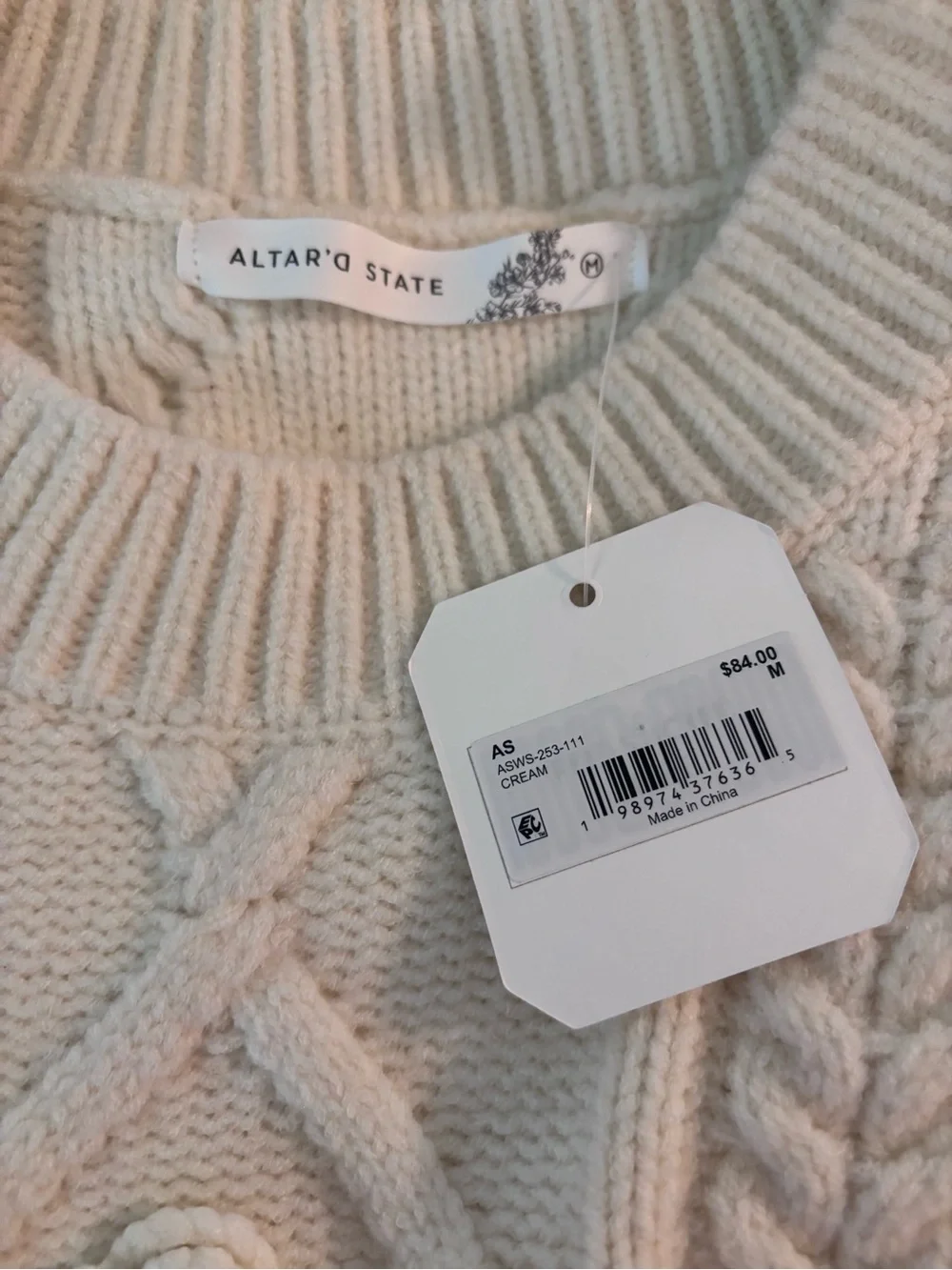 Altar’d State Cropped rosette sweater